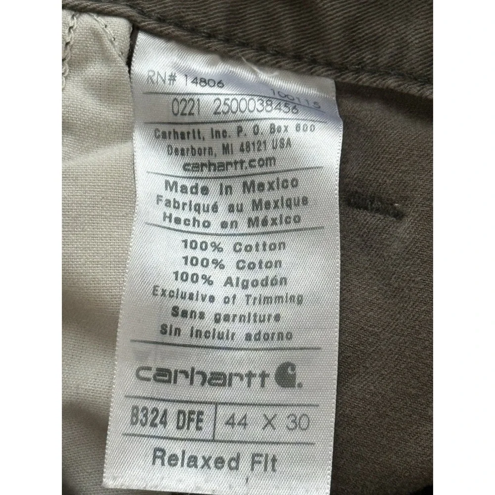 Carhartt Washed Twill Dungaree Pant Mens 44x30 Relaxed‎ Fit Carpenter B324 DFE